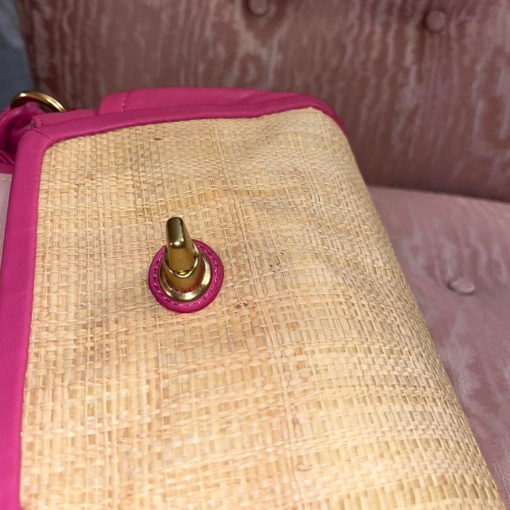 Coach Straw & Leather Shoulder Bag – Style 42475 - Picture 8 of 9